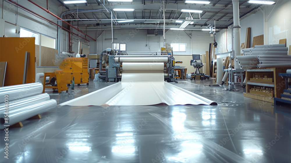 Aufkleber large scale printing operation. generative ai.