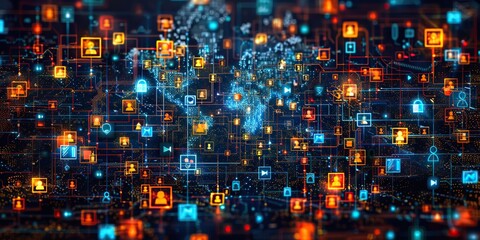 Obraz premium the concept of digital content a social network service streaming video and nft which is a non fungible token.stock photo