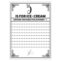 Alphabet letter writing worksheet for kids