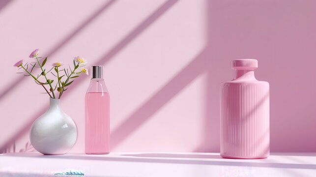 vintage faded pink pet products minimalist style and cream classic silhouette minimalist look fun pose clean white background in clean studio lighting product photography 32k super-resolution photo