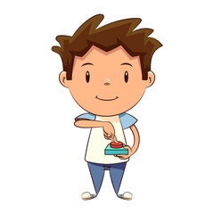 Child pressing button