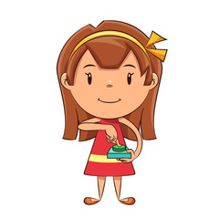 Girl pressing button