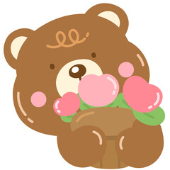 teddy bear with flower heart