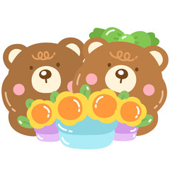 teddy bear with flowers 