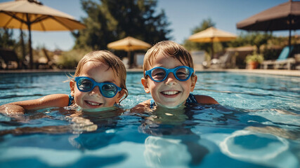 A happy family enjoys the joys of water.