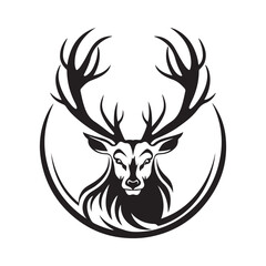 Deer Head Stylized Vector.  Deer head logo design on white background