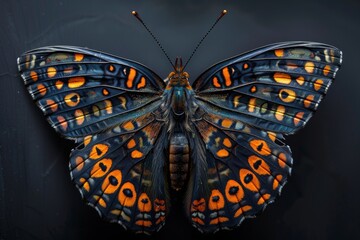 Fototapeta premium Black and Orange Butterfly Macro
