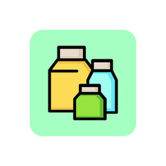 Health supplement line icon. Drug, vitamin, lotion. Beauty product concept. Can be used for topics like medication, cosmetology, nutrition