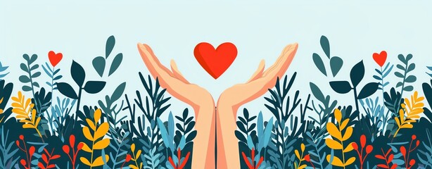 Volunteer appreciation template with heartwarming elements and plenty of copy space