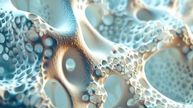 A conceptual illustration depicting unbreakable joints, contrasting strong joint structures against the fragile bone density characteristic of osteoporosis
