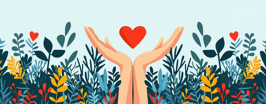 Volunteer appreciation template with heartwarming elements and plenty of copy space