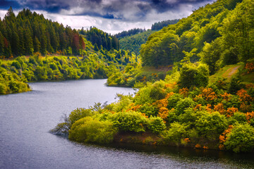 Obraz premium Cammazes Lake in the Tarn department in French Occitania.