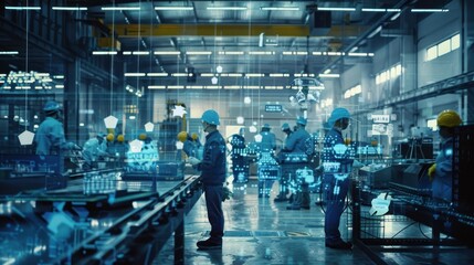 Manufacturing plant with digital data overlays