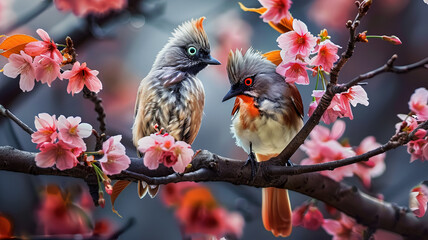 Obraz premium Animal perching on branch, AI Generative.