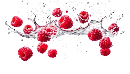 framboises dans l'eau