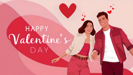 Valentine's Day Heartwarming Illustration Vector Art, Ai generated 