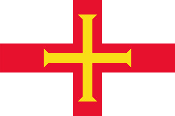Fototapeta premium flag of Guernsey, the crown possession of the British Crown