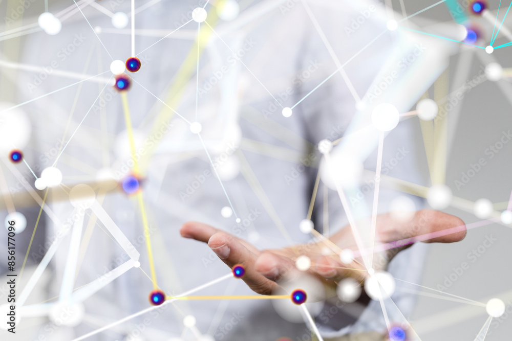Aufkleber conference digital network and data concept 3d