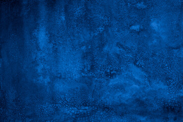 Old wall pattern texture cement blue dark abstract  blue color design are light with black gradient background.