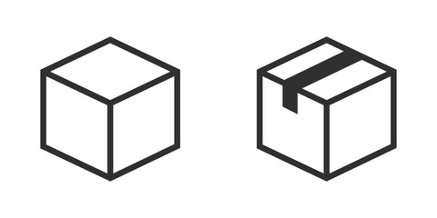 Shipping box black line icon vector illustration design