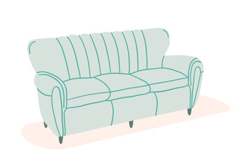Comfortable stylish modern sofa. Furniture for home, interior, apartment. Living room sofas, modern. Flat vector illustration isolated