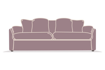 Comfortable stylish modern sofa. Furniture for home, interior, apartment. Living room sofas, modern. Flat vector illustration isolated