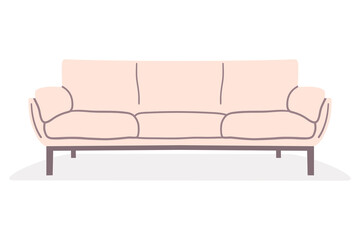 Comfortable stylish modern sofa. Furniture for home, interior, apartment. Living room sofas, modern. Flat vector illustration isolated