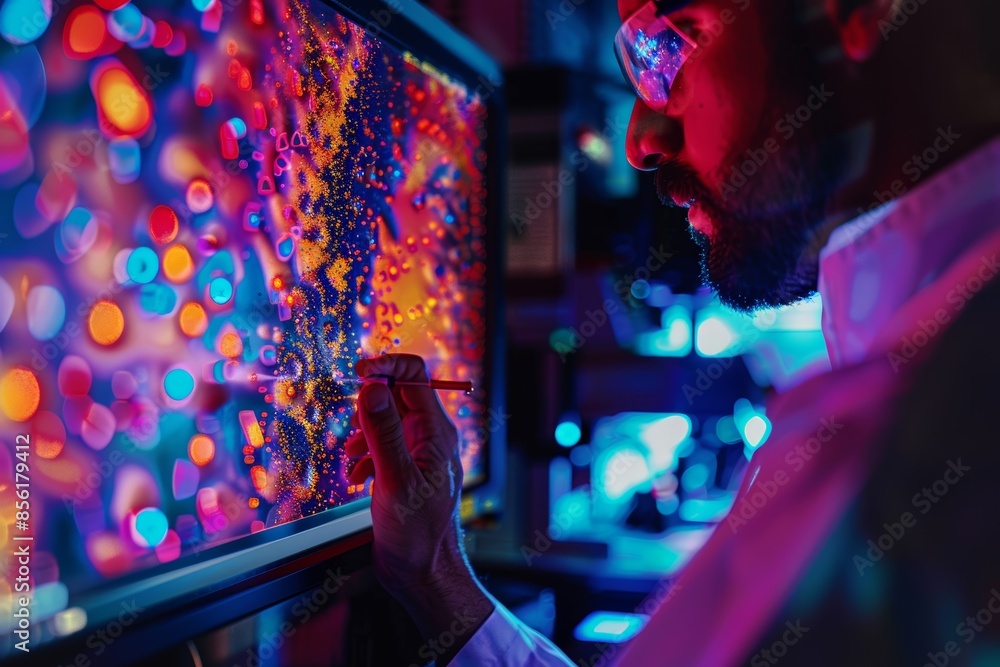 Aufkleber advanced imaging technology for nanoscale structure analysis in high-tech solar cell research lab