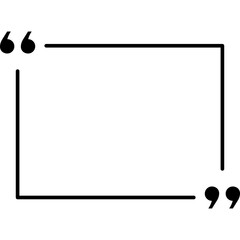 Quote Box Frame. Texting Quote Box. Quote Symbol and Mark Quote. Comment, Text Box. Vector Icon
