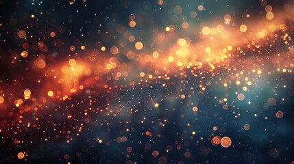 Fototapeta premium Abstract background with colorful bokeh lights and particles. Perfect for festive, holiday, and celebratory designs.