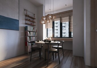 Stylish interior of dining room