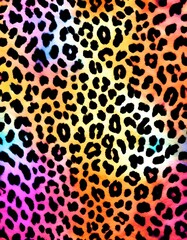 Obraz premium leopard background multicolored pattern animal pattern leather texture