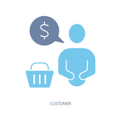 customer concept line icon. Simple element illustration. customer concept outline symbol design.