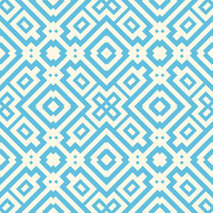 Ethnic abstract background. Seamless pattern with symmetric geometric ornament. Ornamental wallpaper. Vector illustration
