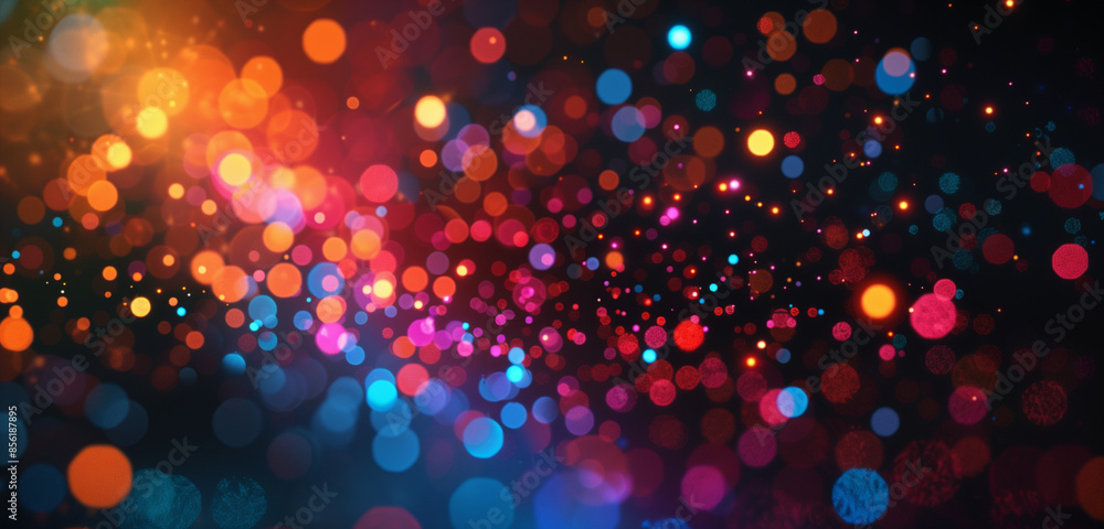 Aufkleber abstract background with colorful bokeh lights and sparkles. digital art illustration in the style o