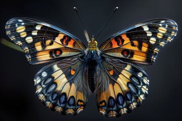 Close-Up of a Colorful Butterfly with Open Wings