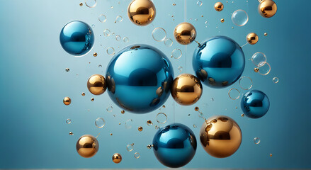 water drops on blue background