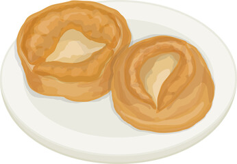 British Food Yorkshire Pudding Illustration