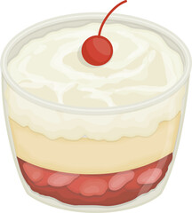British Food Trifle Illustration