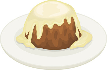 British Food Christmas Pudding Illustration