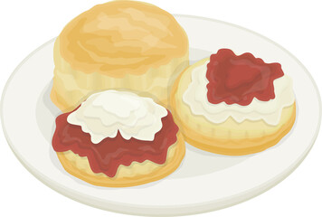 British Food Scones Illustration