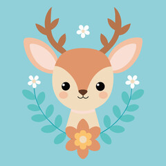 Adorable dear cute vector illustration