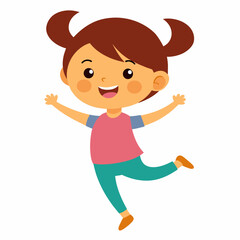 Cute Girl Smiling Vector Illustration