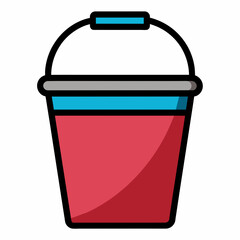 Red Bucket Vector Illustration