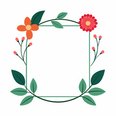 Beautiful Flower Design Frame Vector Illustration