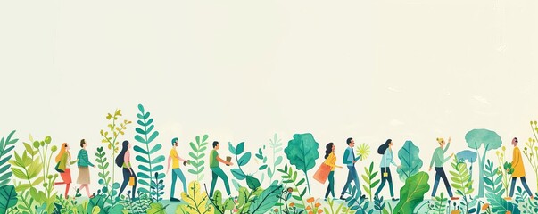 Obraz premium Environmentalists negotiating conservation efforts, sketched with nature motifs, negotiation sketch, conservation negotiation