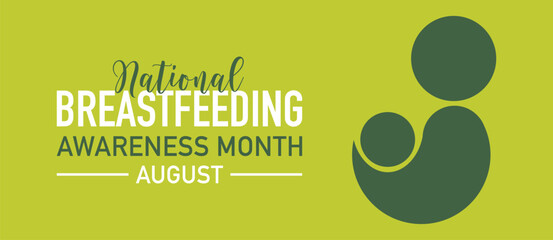 National Breastfeeding month calligraphic banner design background. poster, card concept idea. Health awareness vector template.