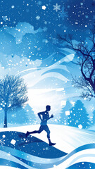 Obraz premium Winter Jogger in Vibrant Colors