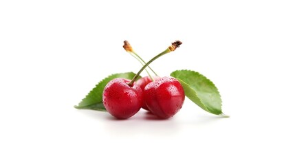 Tart cherries isolated on white background