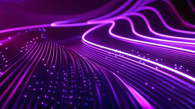 Neon Purple Light Tunnels Abstract background